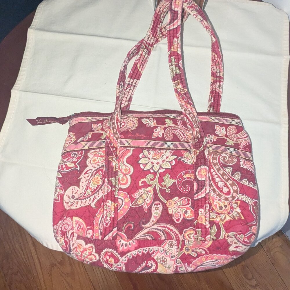 Small Vera Bradley Raspberry Paisley Shoulder Bag